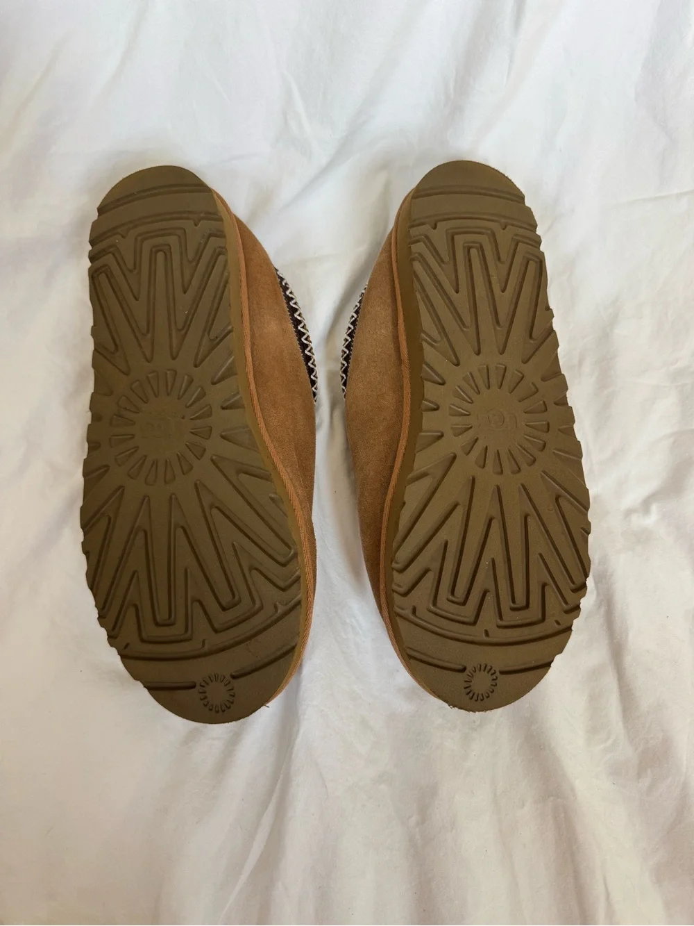 UGG Tasman Men’s Chestnut Brown Suede Slip-On Clog with Shearling Trim